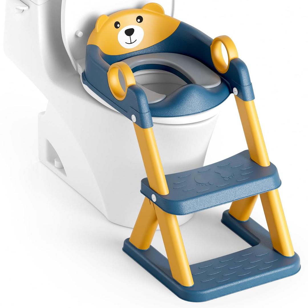 Potty Training Seat, Upgrade Toddler Toilet Seat for Kids Boys Girls, 2 in 1 Potty Training Toilet for Kids, Splash Guard Anti-Slip Pad Step StoolUpgraded Cushion