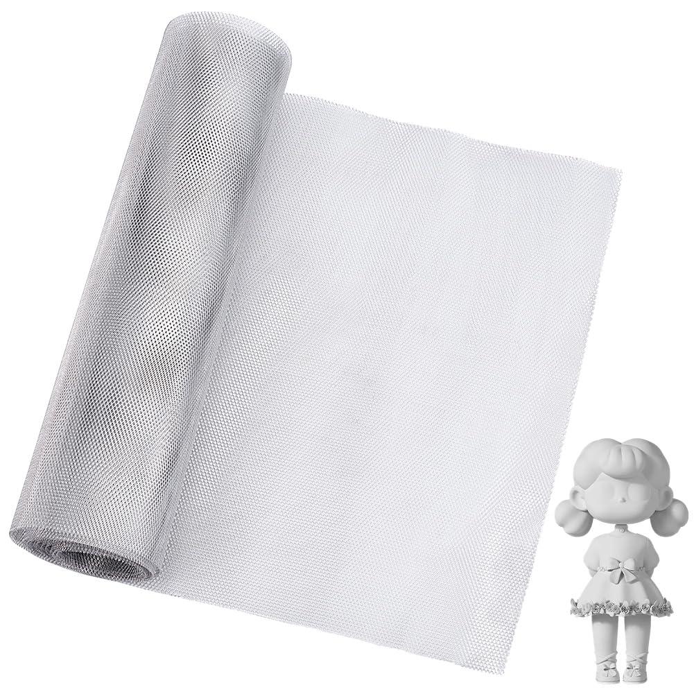 OLYCRAFT White Sculpting Wire Mesh 12 Inch by 9.8 Ft Aluminum Sculpting Wire Mesh 0.25mm Thick Aluminum Wire Mesh Roll Stainless Mesh Screen for Sculpting Clay DIY Projects Jewelry Making