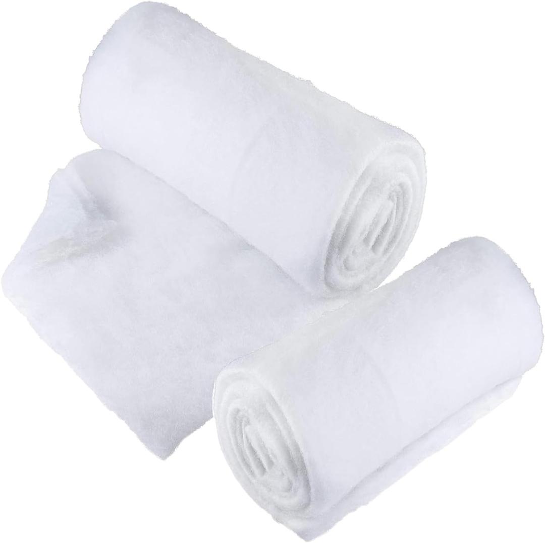 PREXTEX 2 Pack Snow Blanket Rolls - Artificial Fake Snow for Christmas Decorations - White Backdrop for Holiday Displays - Ideal for Village Displays and Under The Christmas Tree - 94.5 x 31.5 Inches