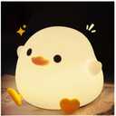 ute Duck Night Light, Dodo Duck Cute Lamp, Bean Shape, Kids Squishy Novelty Ducky Light Stuff, Silicone Dimmable Touch Nightlight, College White Elephant Gift, Baby Nursery Room LED Décor