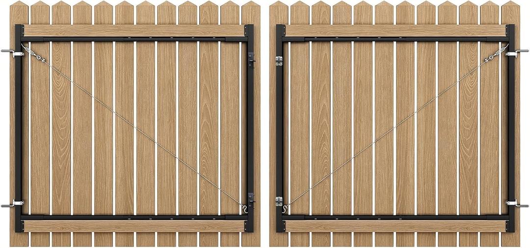 CCBOYSHARDWARE 33"-62" Wide Adjustable Anti-Sag Gate Frame Kit, Black,2 Pcs