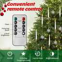 gisgfim 12 Pack Christmas Tree Candles with Remote & Hooks LED Flickering Flameless Candles with Timer Hanging Crystals Ornaments for Home Party Gifts Wedding Chandelier Decors-Acrylic Snowflake Hook