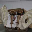 Touch Lamps for Bedrooms Set of 2, Farmhouse Table Lamp with Dual USB Charging Ports, 3 Way Dimmable Nightstand Lamps with Linen Fabric Lampshade for Bedroom (Pack 2-Beige Shade & Antique Brown)