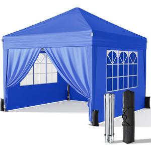 Driftalia 10x10 Pop Up Canopy Tent with Sidewalls, One-Push Instant Setup
4 Removable Sidewalls, UPF 50+ Fabric, Carry Bag Included for Parties, Market, Camping, Beach & Outdoor Events