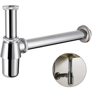 Classical Basin Bottle Trap Chrome Sink Bathroom Waste Pipe 1-1/4 inch Slip Inlet Drain Tube Kit