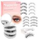FADLASH Magnetic Eyelashes with Applicator 4 Pairs Magnetic Lashes Natural Look No Glue Needed Reusable Easy to Wear False Eyelashes (KS01+B1+MC+K8)