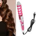 Electric Curling Wand, Ceramic Hair Crimper and Curling Iron, Spiral Hairstyling Tool for Home or Salon Use, 110-240V, Portable