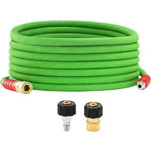 PWACCS Pressure Washer Hose, 25 FT 3/8" Quick Connect Power Washer Hoses Kink Resistant for Cold/Hot Water, Steel Wire Braided Pressure Hose, M22 14 Fittings, 4000 PSI
