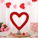 Valentines Tree Topper Velvet Heart Tree Topper for Valentine Treetop Red Heart Decorations for Home Wedding Holiday Party Supplies Gift (Red, 11.8 Inch, Velvet)