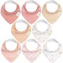 KeaBabies 8-Pack Organic Baby Bandana Bibs for Girls - Super Absorbent Triangle Baby Bibs for Drooling and Teething Infant, 100% Cotton Extra Soft for Newborn, Infant 0-36 Months (Butterflies)