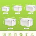 10 PS Fridge Food Storage Container with Colander, Plastic Fresh Produce Saver Keeper for Vegetable Fruit Berry Salad Lettuce Meat Fish, BPA Free Kitchen Refrigerator Organizer Bins (6.2L-0.8L)