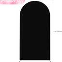 Wokceer 6.6FT Wedding Arch Backdrop Cover Spandex Fitted Black Wedding Backdrop Stand Covers Round Top Chiara Arch Cover for Birthday Party Ceremony Banquet Decoration