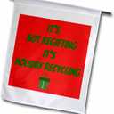 3dRose fl_201912_2 "Its Not Regifting Its Holiday Recycling Green Letters On Red Back Garden Flag, 18 x 27