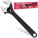 SEDY 12-Inch Adjustable Wrench, Black Oxide Finish Wide Jaw Spanner with Inch/Metric Scale, Premium Drop Forged Steel for Automotive Plumbing and Household Repairs
