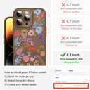 Magnetic for iPhone 14 Pro Case with Screen Protector, Brown Flower | Pretty Flower Floral Pattern Design [Compatible with MagSafe] [Full Camera Protection] Shockproof Slim Cover for Women Girls