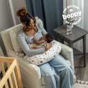 Boppy Nursing Pillow - Firm, Ergonomic U-Shaped Bottle and Breastfeeding Pillow with High Lift for Comfort and Support, Spacious Surface - Neutral Plants and Animals