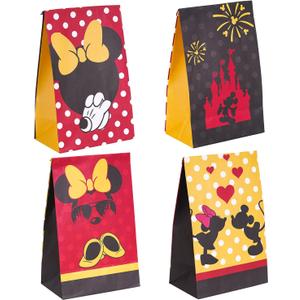 24 Pack Mickey Minnie Party Favor Bags Paper Goodie Bags - Treat Candy Bag for Kids' Minnie Mickey Theme Party, Boys Girls Mickey Birthday Party Supplies Gift Bags with Stickers for Party Decorations