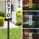 DBF Solar Address Sign, Dual-Sided House Numbers for Outside Waterproof, 3 Colors LED Illuminated Solar Powered Address Plaque with Stakes, Outdoor House Number for Yard Street Home Garden