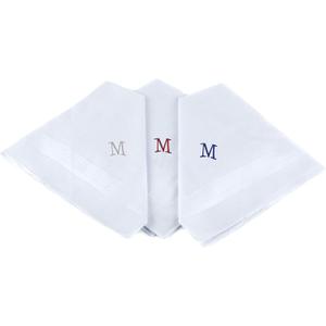 Initial Handkerchief for Men, Monogrammed Boxed 3 Piece Set,100% Cotton