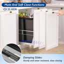 Insputer Dual Pull Out Trash Can Under Cabinet with Soft-Close Slides, Heavy Duty Under Sink Trash Can Kit for Kitchen Sink, Laundry, Garbage Can Not Included, Requires 17" W X 24" D Cabinets