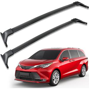 Roof Rack Cross Bars Compatible with Toyota Sienna 2021 2022 2023 2024 2025, Aluminum Roof Rails Crossbars Replacement for Rooftop Cargo Basket Carrier Bag Luggage Rails Kayak Bike (black)