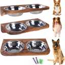 Elevated Dog Bowl Stand Mounted Elevated Pet Feeder Includes 2 Stainless Steel, Adjustable Dog Bowls for Medium-Large Dogs 44 Oz