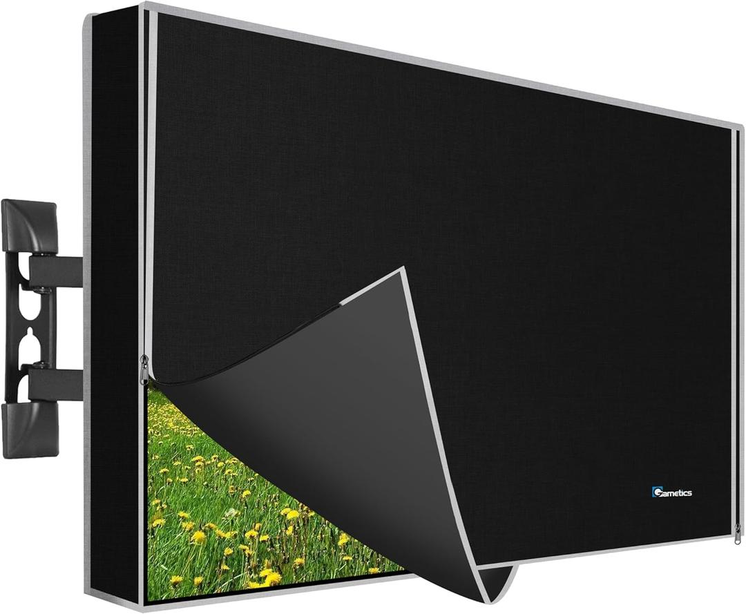 Outdoor TV Cover 50 Inch Weatherproof and Waterproof | TV Cover for Outside 50| Outdoor TV Enclosure | Smart Shield TV Screen Protector for Outside TV | TV Display Protectors  Black with Zipper (48" - 50" HQ)