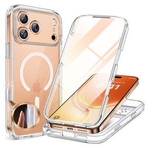 Miracase for iPhone 17 Pro Max Case 6.9" FullBody Phone Case with Builtin Glass Screen Protector& Full Camera Protector,[Magnetic with MagSafe] Drop Proof 17 ProMax Cover, Clear