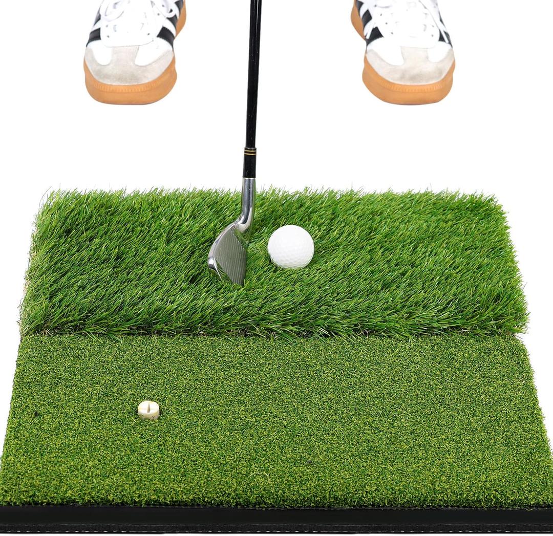 Premium Golf Hitting Mat, 10mm Foam Padding with Rubber Backing Golf Mat, Golf Practice Mat for Indoor and Outdoor Training