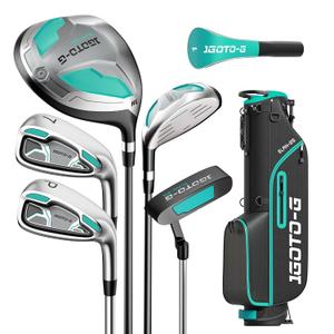 7 Pieces Golf Clubs Set for Men & Women - Complete Mens Golf Clubs Full Set Right/Left Handed Includes Stand Bag with Rain Hood, 1# Drive, 5# Hybrid 7# PW# Irons and Putter