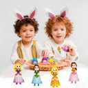 Pinkiwine 4 Pack Jumbo Princess Deformation Eggs Prefilled Easter Eggs with Toys Inside for Kids Girls Boys Easter Gifts Easter Basket Stuffers