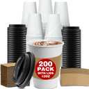 Charmount [200 Set] 12 oz Thickened Disposable Paper Coffee Cups with Lids and Sleeves,To Go Cups for Hot & Cold Beverages Tea Hot Chocolate (EXP 09/03/26)