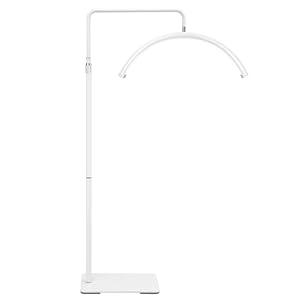 ebrlaxin Half Moon Light  LED Lash Lamp for Eyelash Extensions for Tattoo Artists, Nail Tech, Esthetician  Cool, Warm Lamp with Adjustable Brightness & Height & Brightness (Glossy White)