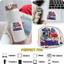 2 x (3 Pcs) Red White and Feral Raccoon 4th of July USA 1776 America Sticker Patriotic Vinyl Decal Waterproof for Laptop, Water Bottle, Tumbler, Car Gift for 4th of July Fans, USA Lovers 3 Inch