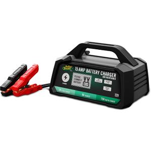 Battery Tender 15 AMP Battery Charger and Maintainer - 12V Switchable 15 AMP / 8 AMP / 2 AMP - Selectable Chemistry Standard AGM Gel - LCD Display - 022-0234-DL-WH