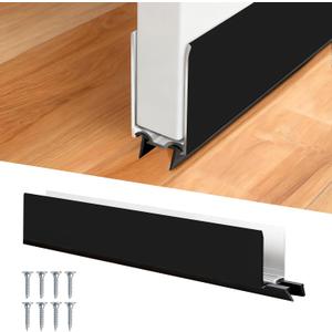 1" x 35.5" White Aluminum Storm Door Sweep Replacement Weatherproof Bottom Seal for Security Doors (1, Black)