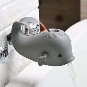 Faucet Cover Bathtub Baby Tub - Bath Spout Cover Baby Bathtub, Faucet Cover Baby Bathtub Silicone Whale for Kids, Toddler, Infant (Grey)
