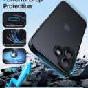 Shockproof for iPhone 16 Case, [Full Camera Protection] [Military-Grade Drop Protection] Protective Anti-Yellow Slim Translucent Matte Skin-Friendly for iPhone 16 Phone Case, Black