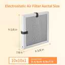 2-Pack 10x10x1 MERV 8 Reusable & Washable Electrostatic Air Filters - Long-Lasting Filter for HVAC Furnace & Air Conditioner Units, Actual Size: 9-5/8” x 9-5/8” x 7/8”
