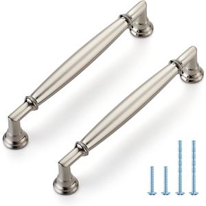 HOME EDIT 10 Pack 5 Inch Brushed Nickel Cabinet Handles Solid Zinc Alloy Pulls for Kitchen, Dresser, Closet & Bathroom Cabinets Hardware