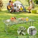 homing Rectangle Printed Fabric Tablecloth, Elastic Fitted Table Cloth for 6 Foot Tables, Washable Polyester Table Cover for Outdoor, Picnic, Camping and Indoor (Line Leaf, 30" x 72")