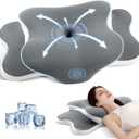 JINXIA Cervical Neck Pillow for Sleeping, Odorless Memory Foam Pillows & Soft Silk Cover, Ergonomic Orthopedic Pillow for Side Back Stomach Sleepers, Neck and Shoulder Pain Relief, Gray