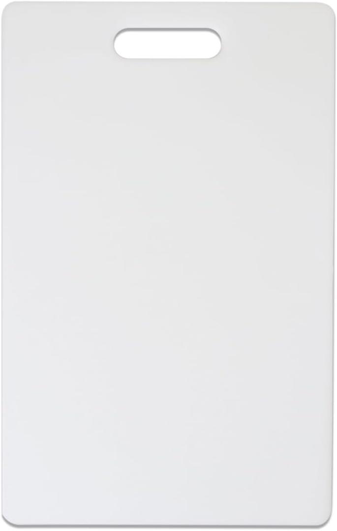 Dexas NSF Polysafe Cutting Board with Handle, 9.5 by 15 inches, White