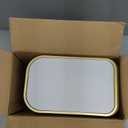 Cesun Small Bathroom Trash Can with Lid Soft Close, 5 Liter/1.3 Gallon Stainless Steel Garbage Can with Removable Inner Bucket, Step Pedal, Slim Waste Basket for Toilet, Office, Bedroom (White&Gold)