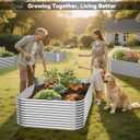2 Pack Tall 8x4FT Raised Beds for Gardening, Corrugated Galvanized Steel Raised Garden Bed, Outdoor Metal Above Ground Garden Bed for Vegetables and Flowers-8x4x1.5FT, 8x4FTx1.5FT