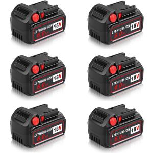 6-Pack 6.0AH M-18 18V Lithium Battery Replacement for Milwaukee M-18 Battery