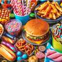 500 Piece Puzzle for Adults, Hamburger Jigsaw Puzzles, Youths Favorite Foods Puzzles 500 Pieces, Birthday and Barious Holiday Party for Family Adult, Funny Puzzle for Adults, 20.5x15 in