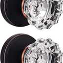 Glass Door Knobs Interior for Hall and Closet, Crystal Single Dummy Door Knob,Oil Rubbed Bronze Dummy Door Knobs (2 Pack)