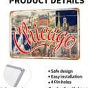 Vintage Metal Sign, Greetings from Chicago Tin Signs, Versatile Plaque Decor Poster for Home Man Women Bar Home Man Cave Accessories Garage Backyard Bedroom Wall Gift 12 x 8 Inch