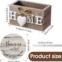 Queekay Coasters Set of 6 House Warming Gifts New Home Wooden Farmhouse Drink Coasters with Holder 4'' Funny Decoration for Kitchen Family Coffee Bar Tabletop Protection(Farmhouse Color)